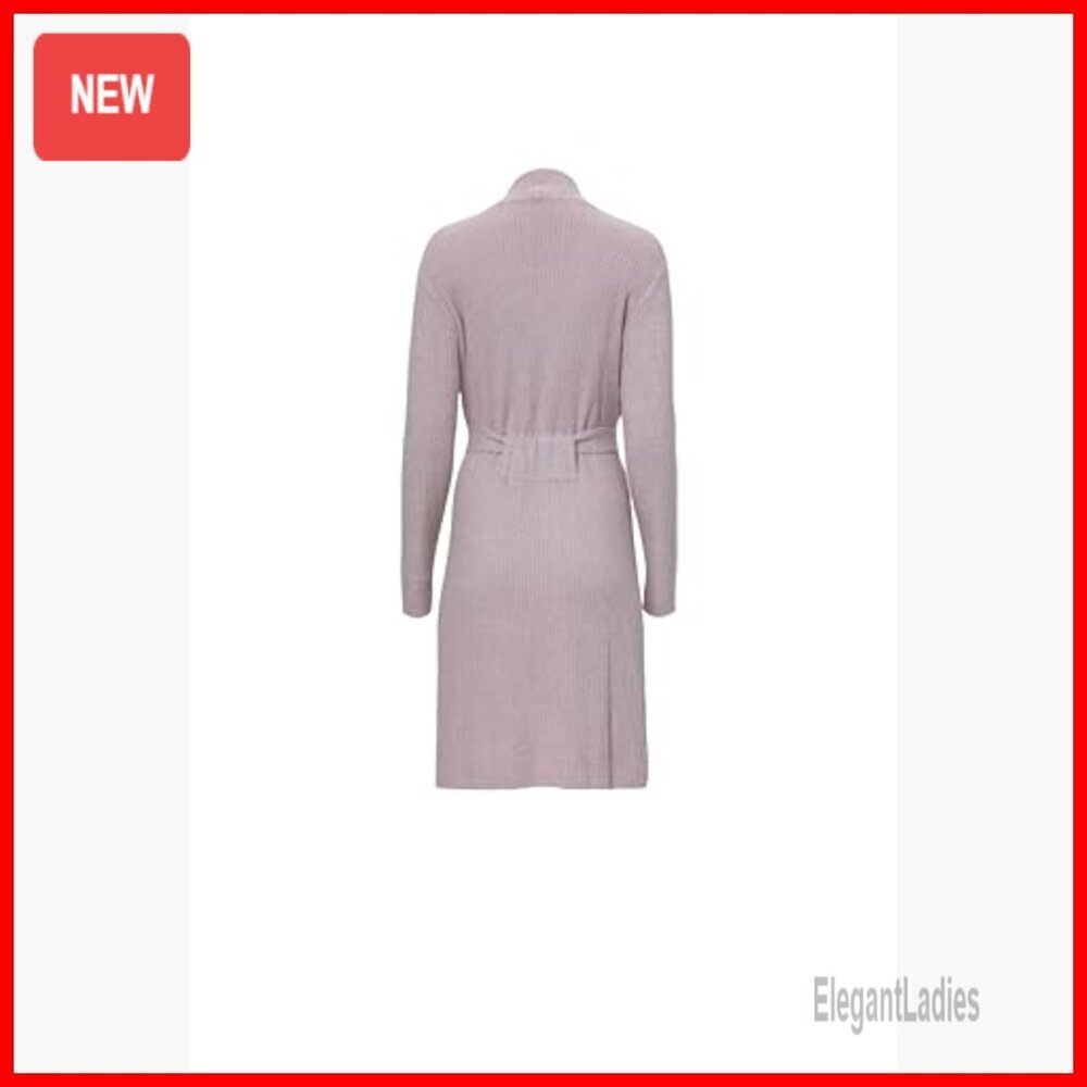 Super Soft Ribbed Robe with Shawl Collar and Pockets - Picture 2 of 3